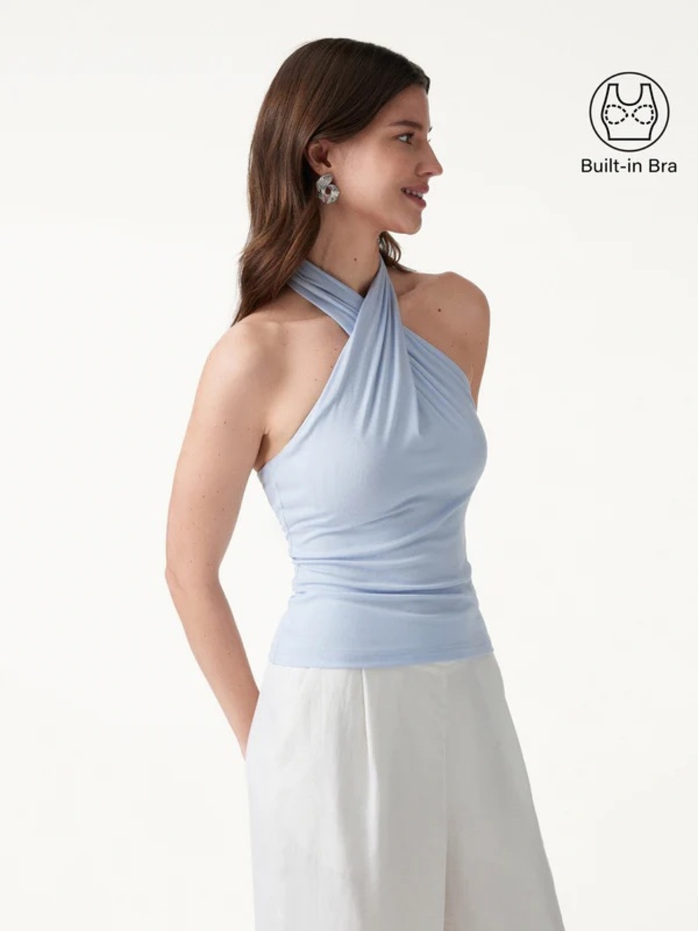 NWT OGL CRISS CROSS HALTER NECK TOP